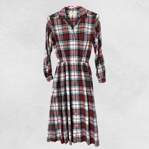 Brooks Brothers Women's Plaid Button Front Up Dress, Size 9, Pre-owned